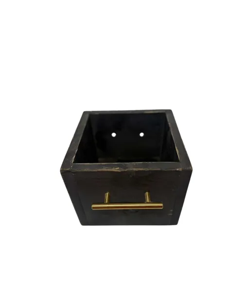 Rustic Black Wooden Drawer Centerpiece