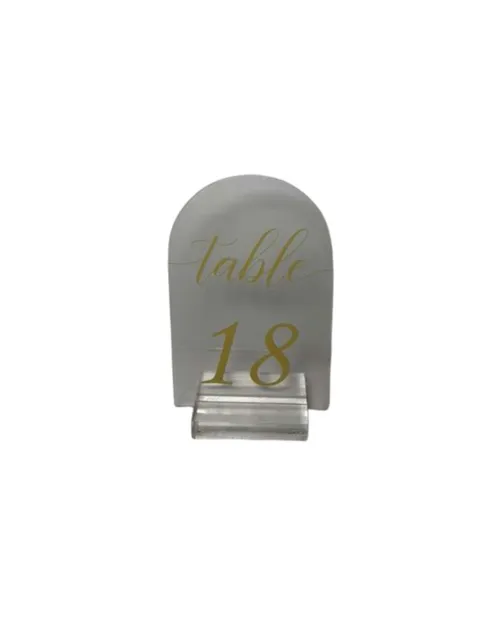 Gold & Clear Acrylic Arch Table Numbers Set (1-20)