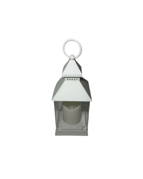 White Metal Candle Lantern