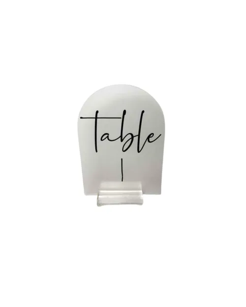 Acrylic Frosted Arch Table Numbers Set (1-30)