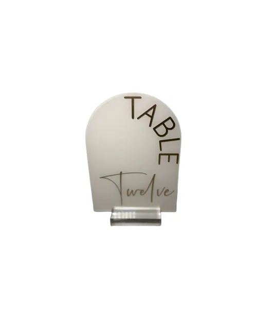 Acrylic Arch Gold & White Table Numbers Set (1-11)