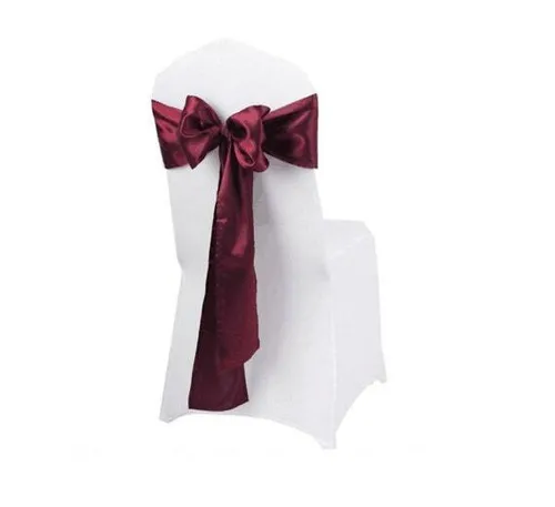Burgundy Satin Chair Sashe