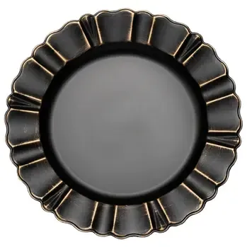 Black & Gold Wave Acrylic Charger
