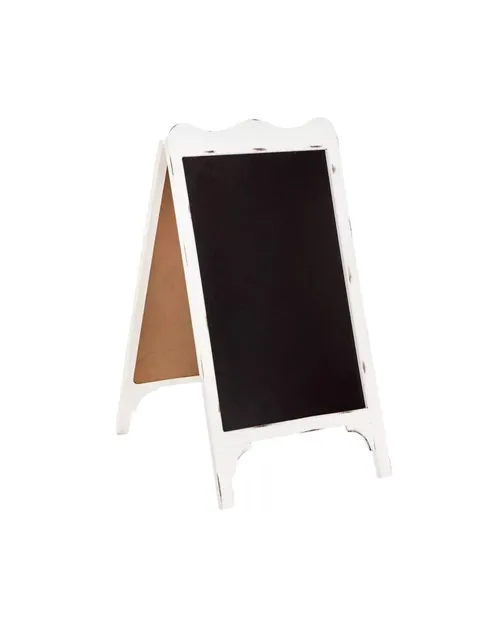 Rustic White Wooden Chalkboard Easel Sign
