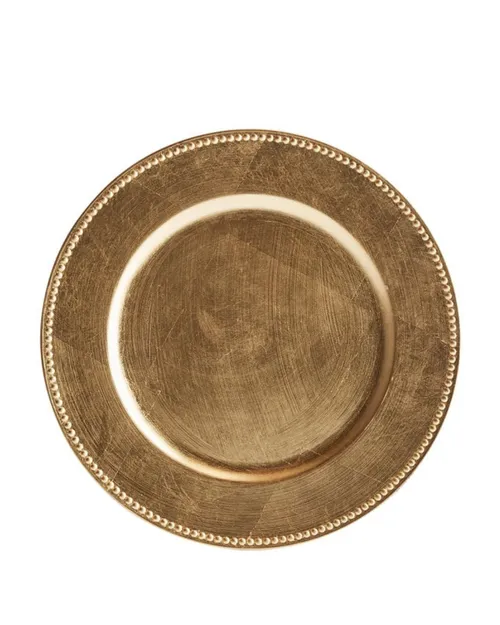 Deep Gold Beaded Charger