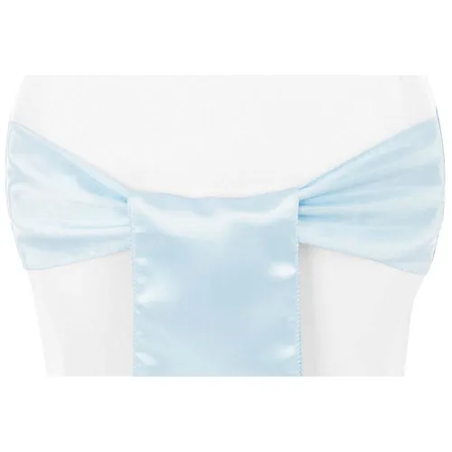 Baby Blue Satin Chair Sash