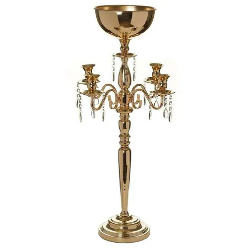 4 Arm Gold Bowl Candelabra  