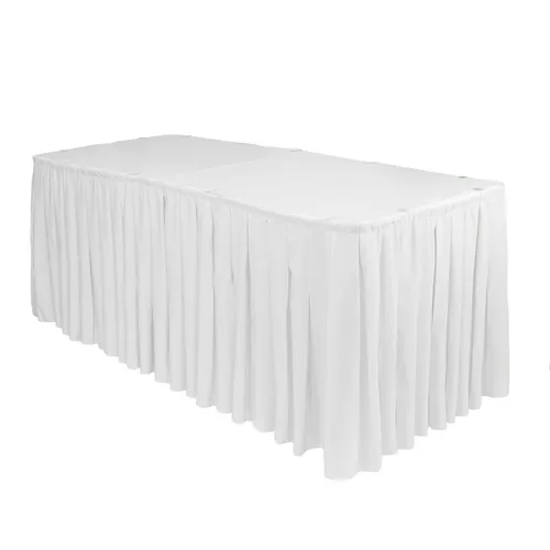 Polyester table skirt white 17ft 