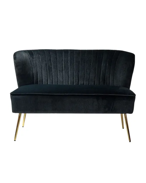 Black Velvet Loveseat Lounge