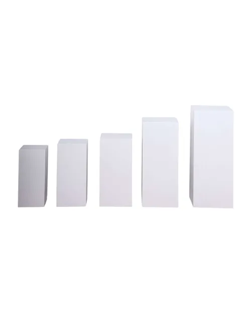 White Wooden Cube Pedestal