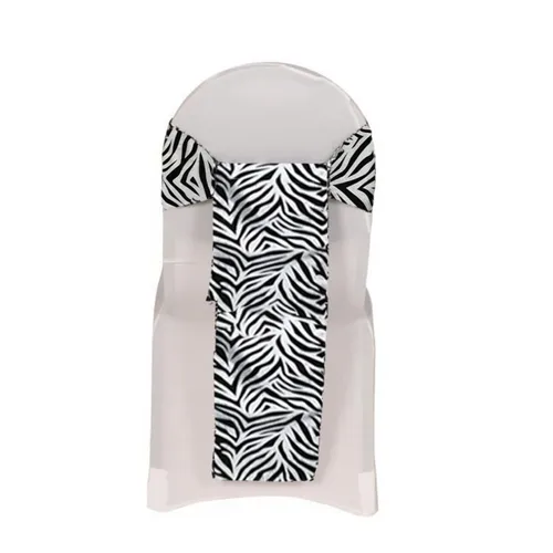 Zebra Satin Chair Sash