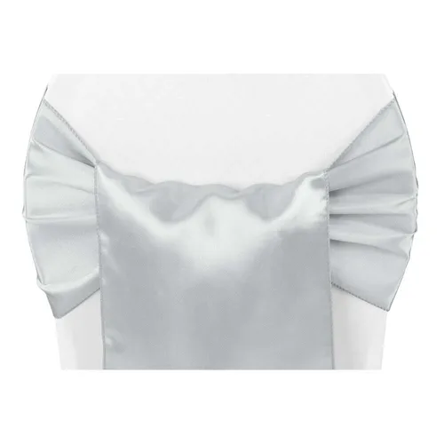 Silver Satin Chair Sash
