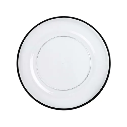 Clear Black Rim Alpine Acrylic Charger