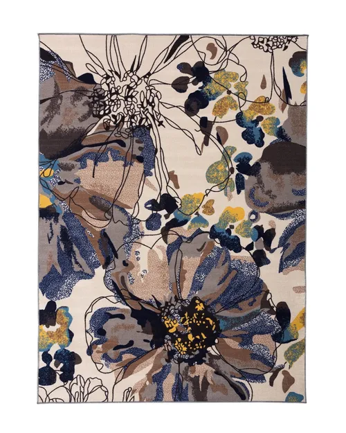 Multicolor Floral Cream Rug 7'x10'