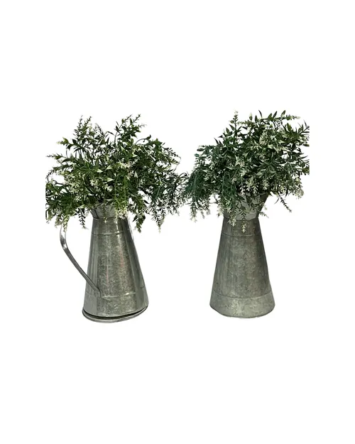 Floral Farmhouse Metal Vase 