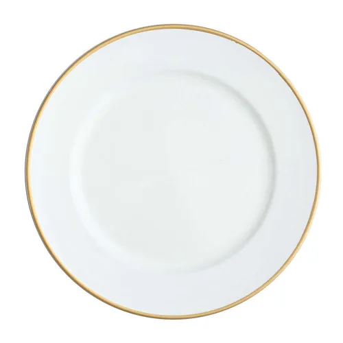 White Gold Rim Acrylic Charger