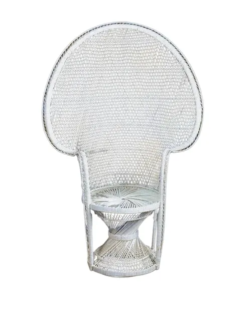 White Peacock Wicker Chair