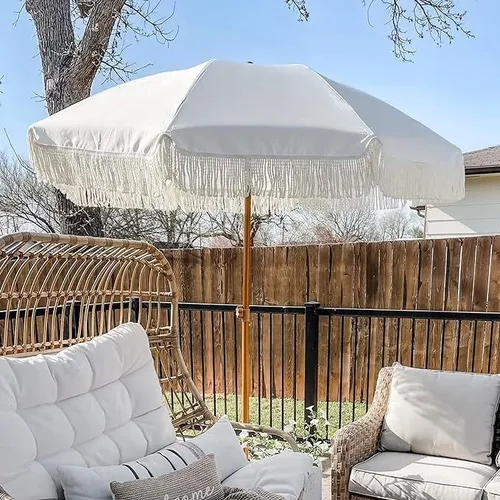 White outside Umbrella with stand  