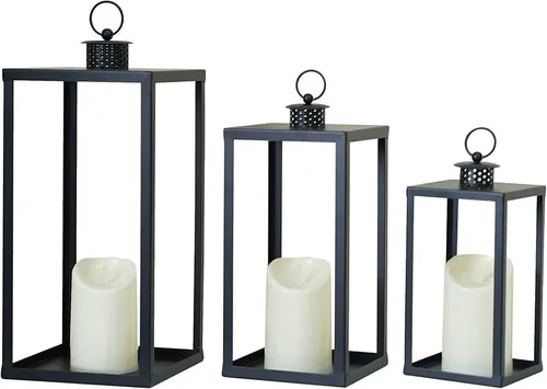 at home rectangular black lantern 13