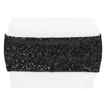 Black Sequin Chair Band