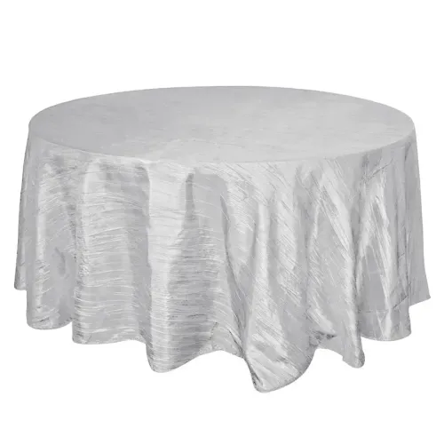 Silver Accordion Crinkle Linen