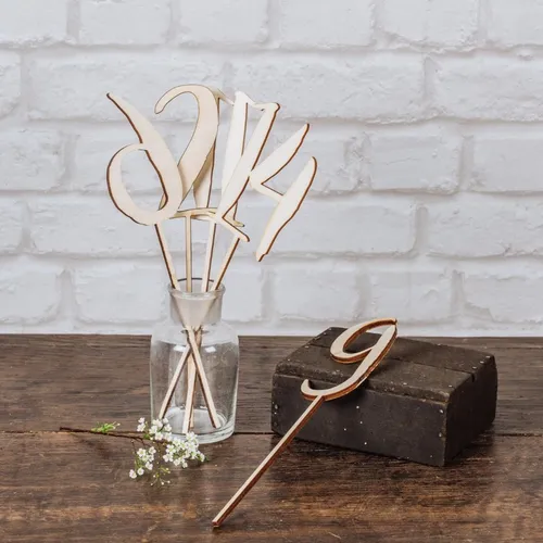 Numéros de tables piques en bois 1 à 22