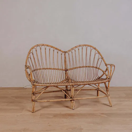 Banquette en rotin Justin double