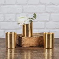 Vase cylindrique doré