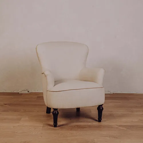 Fauteuil crapaud écru