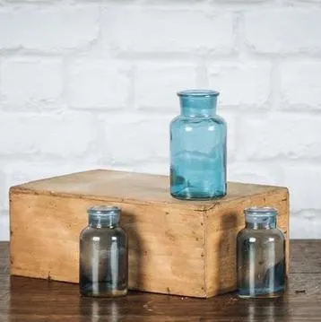 Fiole d'apothicaire bleu.