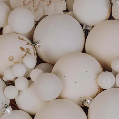 Boules de Noël - assortiment blanc