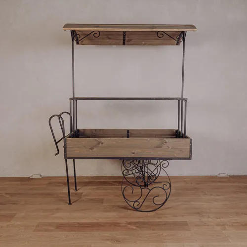 Charrette buvette gris cérusé