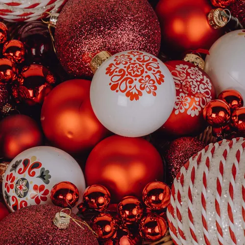 Boules de Noël - assortiment rouge
