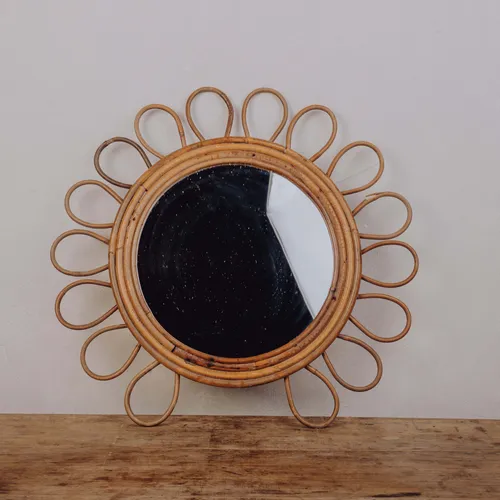 Miroir en rotin