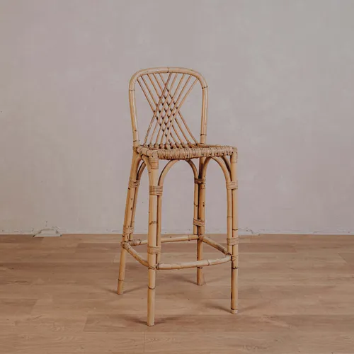 Chaise haute en rotin