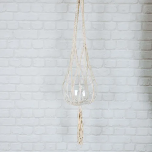 Vase macramé à suspendre