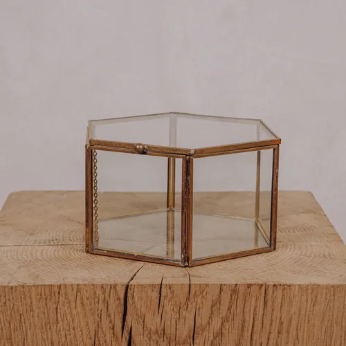 Boîte Lison dorée, hexagonale Grand Modèle