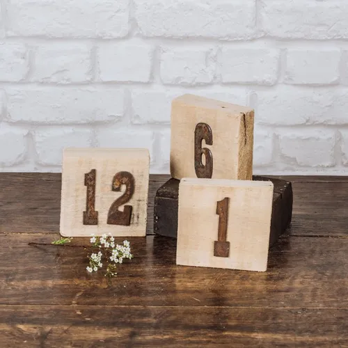 Numéros de table bloc bois 1 à 15