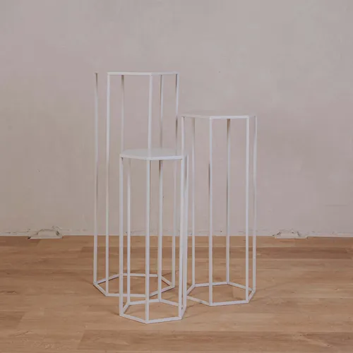 Sellette en métal blanc