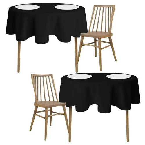black 60'' round tablecloths 