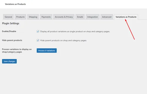 single variation product