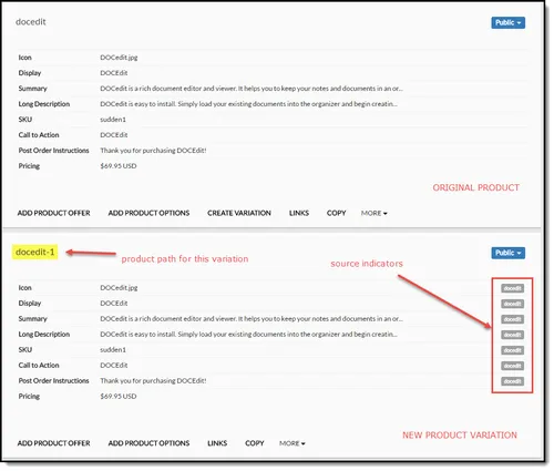 Product with variations