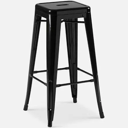 Chaise Haute Noire en Métal