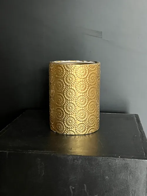 Ceramic Vase-Gold Round 4inx5in