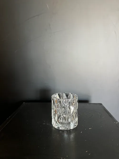 4in Clear Diamond Cut Votive