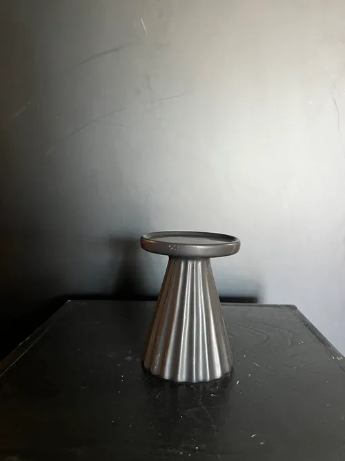 4.5 in Black Flutted Candle Holder
