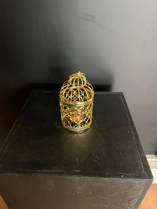 4in Metal Gold Cage candle holder