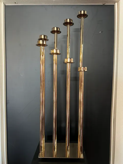 33in 8 Arm Candelabra- Square Base
