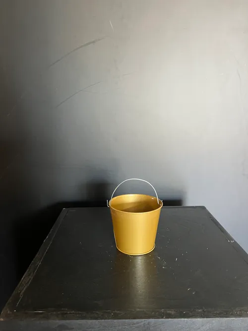 3in Gold Bucket Vase