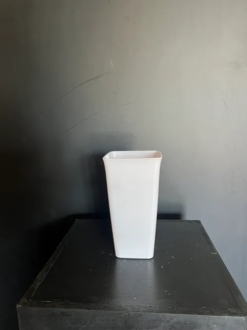7.5in Plastic  White Vase